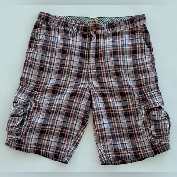 Tommy Bahama Other - Tommy Bahama Cargo Shorts 100% Cotton Plaid‎ Pink/Brown Golf Beach Men’s Size 36